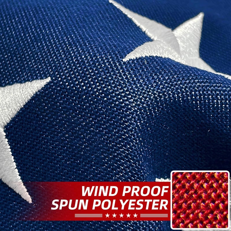 Try everything Premium American Flag 2.5x4 Ft TearProof Series for Outside, Heavy Duty Outdoor，Longest Lasting, Super Tough Fade Resistant Spun Polyester, High Wind US Outdoor Flags Embroidered Stars, Sewn Stripes, Brass Grommets - Image 3